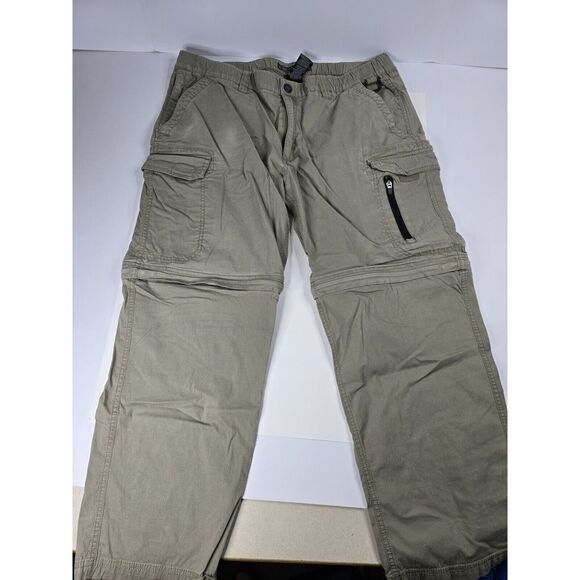 BC Clothing Convertible Cargo Beige‎ XXL x 30" Outdoor Hiking Mens Pants Relaxed - Picture 1 of 11